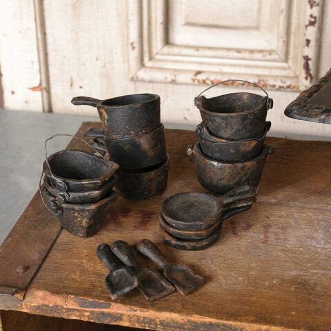 #55518 Antique Cast Iron Miniature Kitchen Stove Set image 5