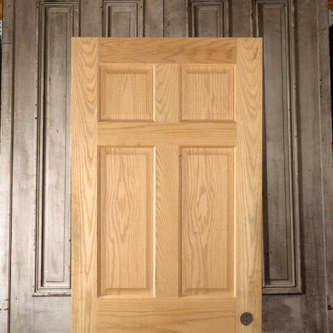 #55537 30x80 Salvaged 6 Panel Oak Interior Door image 2