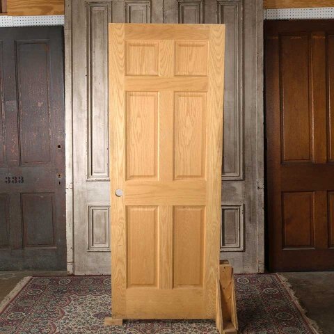 #55537 30x80 Salvaged 6 Panel Oak Interior Door image 4
