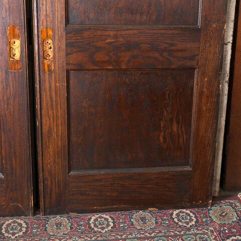 #55555 66x83 Antique Oak 2 Panel Pocket Doors image 3