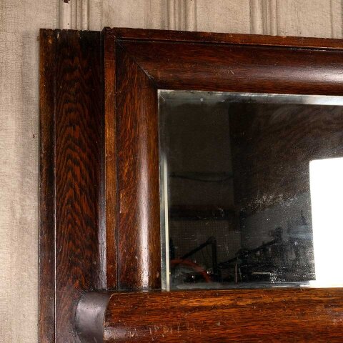 #55556 61x71 Antique Oak Fireplace Mantel w/ Mirror image 3