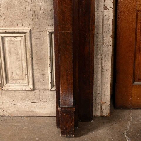 #55556 61x71 Antique Oak Fireplace Mantel w/ Mirror image 6
