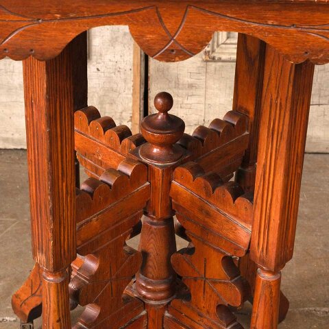 #55562 27x18 Antique Victorian Wood Parlor Table image 4