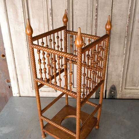 #55569 Antique Stick & Ball Wood Umbrella Stand image 7