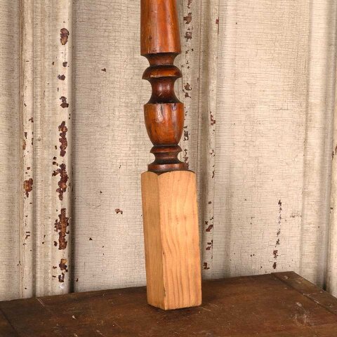 #55622 Antique Turned Pine Wood Staircase Baluster image 5