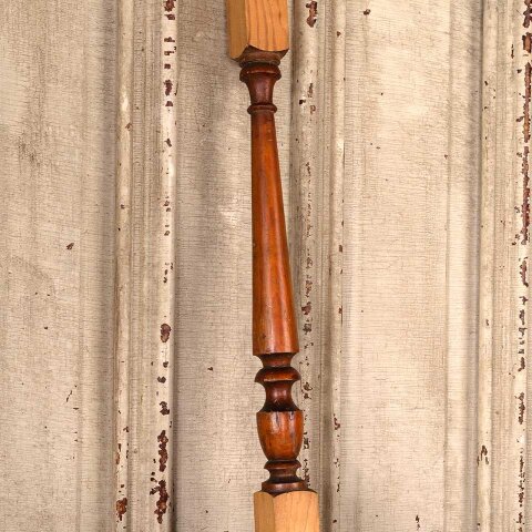 #55622 Antique Turned Pine Wood Staircase Baluster image 6