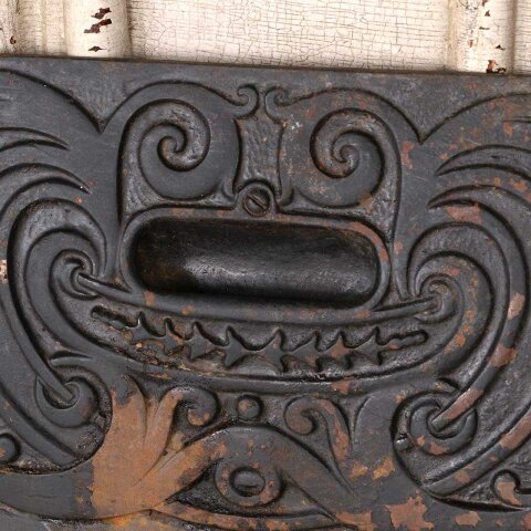 #55639 13x7 Antique Metal Stove Door Cover Plate image 6