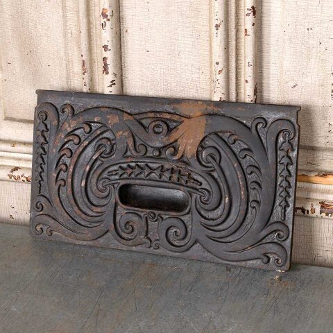 #55639 13x7 Antique Metal Stove Door Cover Plate image 2