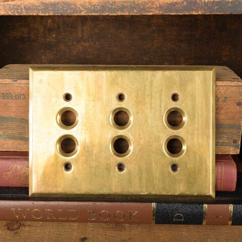 #55649 Antique Brass Push Button Light Switch Cover image 2