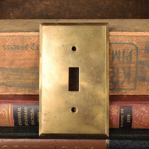 #55685 Vintage Brass Toggle Light Switch Cover Plate image 2