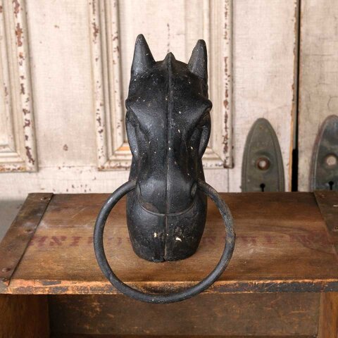 #55717 Vintage Cast Iron Horse Head Hitching Post image 2
