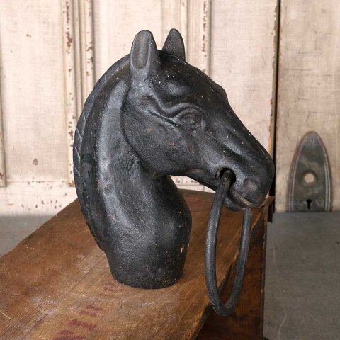 #55717 Vintage Cast Iron Horse Head Hitching Post image 3