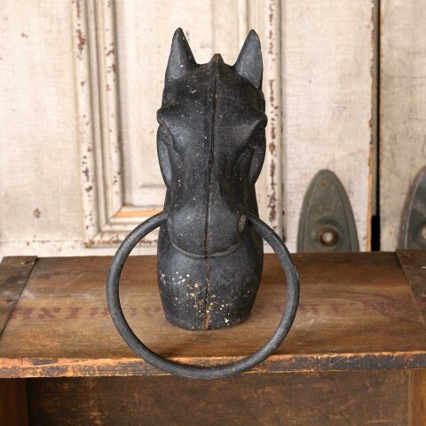 #55718 Vintage Cast Iron Horse Head Hitching Post image 2