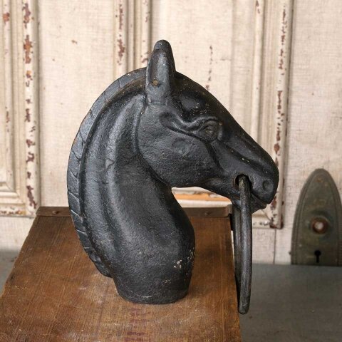 #55718 Vintage Cast Iron Horse Head Hitching Post image 3
