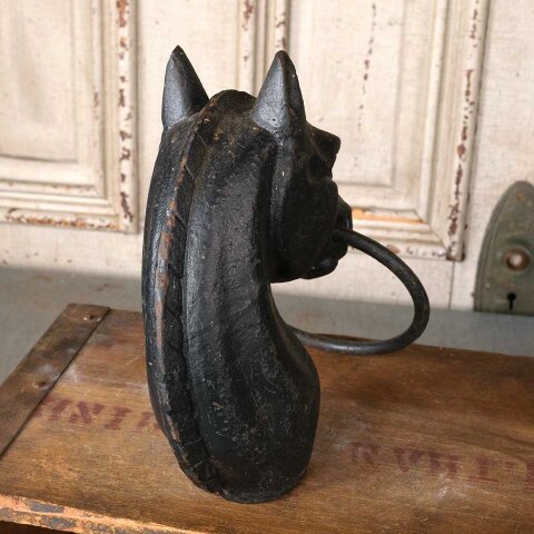 #55718 Vintage Cast Iron Horse Head Hitching Post image 4