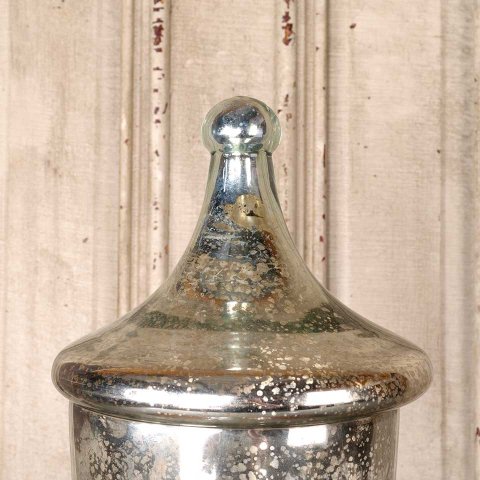 #55719 8x19 Faux Mercury Glass Finish Urn w/ Lid image 3