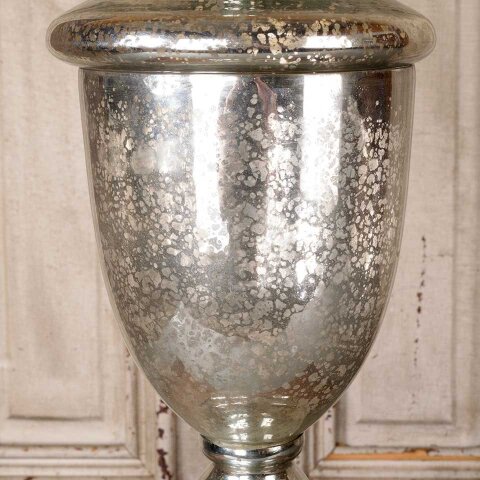 #55719 8x19 Faux Mercury Glass Finish Urn w/ Lid image 4