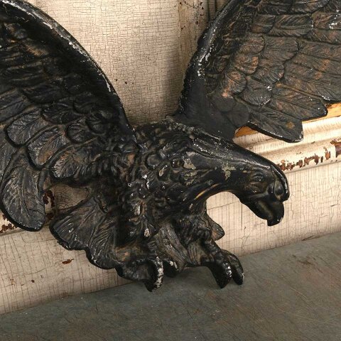 #55764 Vintage Cast Metal Eagle Wall Ornament image 3