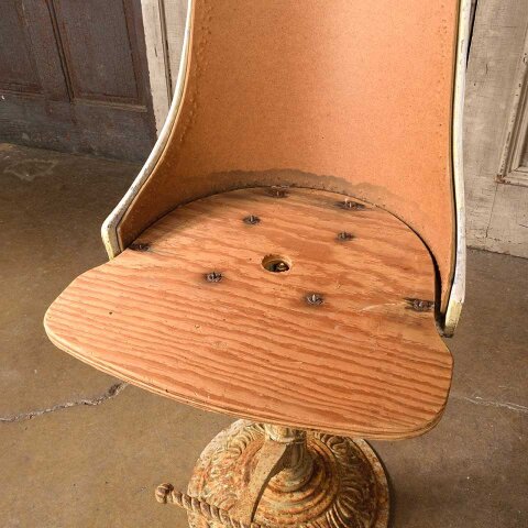 #55785 Vintage Cast Metal Barstool w/ Backrest image 3