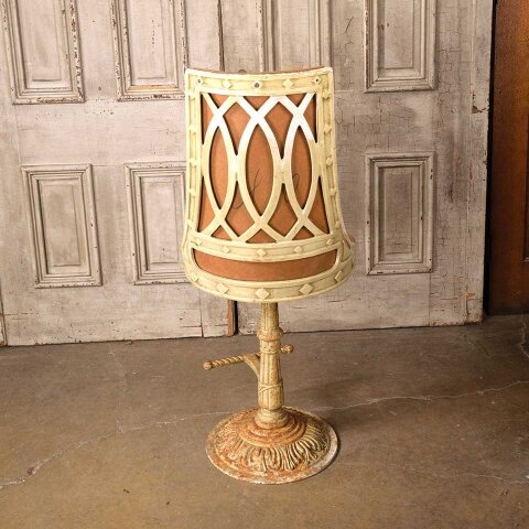 #55785 Vintage Cast Metal Barstool w/ Backrest image 5