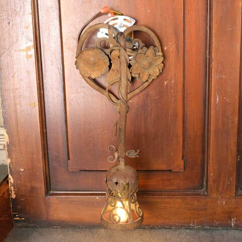 #55786 Rusty Wrought Iron Wall Sconce Light Fixture image 3