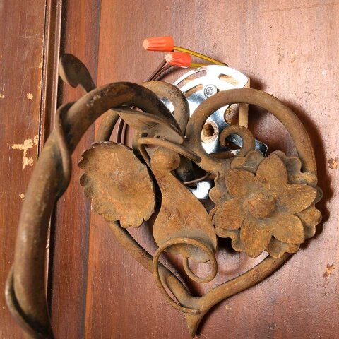 #55786 Rusty Wrought Iron Wall Sconce Light Fixture image 4