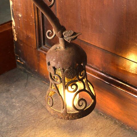#55786 Rusty Wrought Iron Wall Sconce Light Fixture image 5