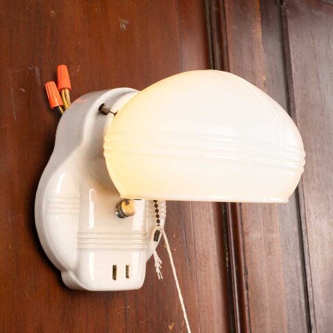 #55789 Antique Porcelain Wall Sconce Light Fixture image 2