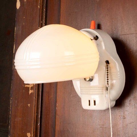 #55789 Antique Porcelain Wall Sconce Light Fixture image 6