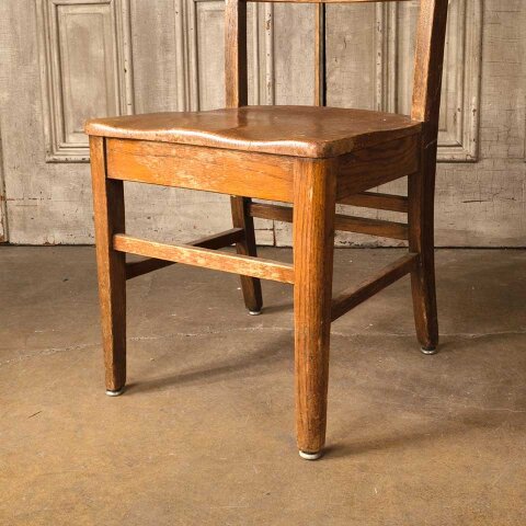 #55796 Antique Oak Wood Desk Chair image 2