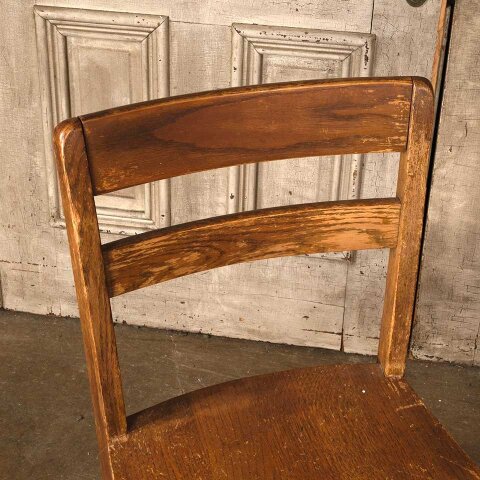 #55796 Antique Oak Wood Desk Chair image 5