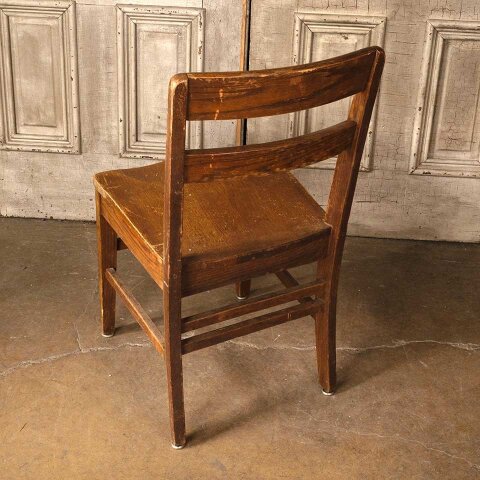 #55796 Antique Oak Wood Desk Chair image 6
