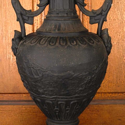 #55798 8x17 Antique Cast Plaster Urn Lamp Base image 4