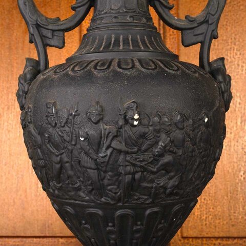 #55798 8x17 Antique Cast Plaster Urn Lamp Base image 7