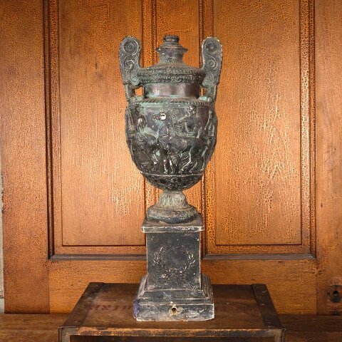 #55799 7x19 Antique Cast Plaster Urn Lamp Base image 2