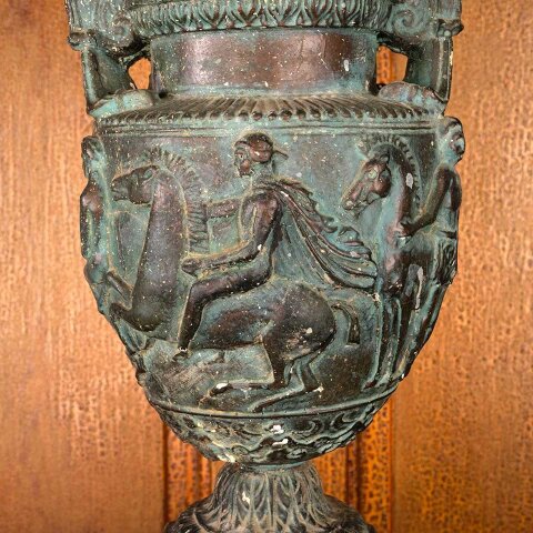 #55799 7x19 Antique Cast Plaster Urn Lamp Base image 4