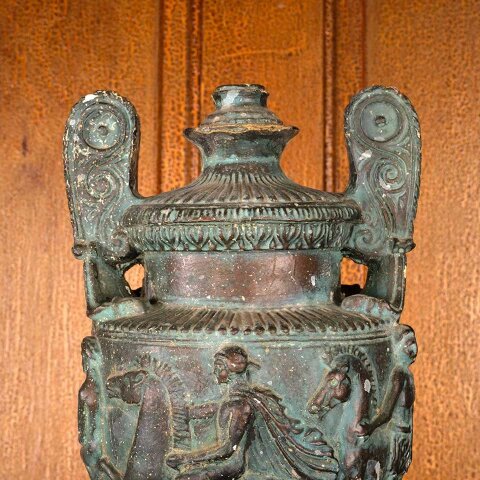 #55799 7x19 Antique Cast Plaster Urn Lamp Base image 5