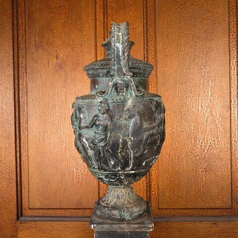 #55799 7x19 Antique Cast Plaster Urn Lamp Base image 6