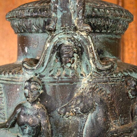 #55799 7x19 Antique Cast Plaster Urn Lamp Base image 8