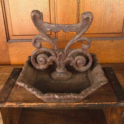 #55803 Antique Cast Iron Boot Scraper & Pan image 2