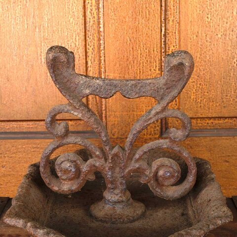 #55803 Antique Cast Iron Boot Scraper & Pan image 3