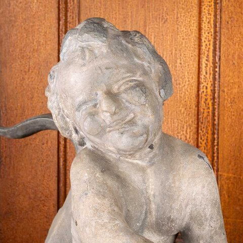 #55807 Antique Cherub & Fish Garden Statue image 3