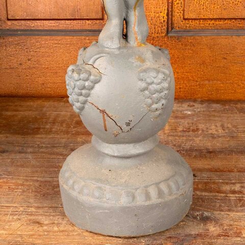 #55809 35" Antique Cast Iron Cherub Garden Statue image 2