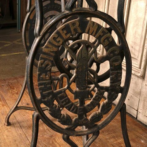 #55813 Repurposed Cast Iron Base & Granite Table image 2