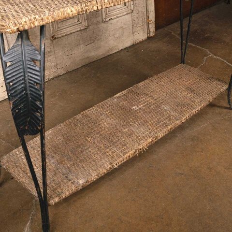 #55814 Metal & Wicker Console Table image 3