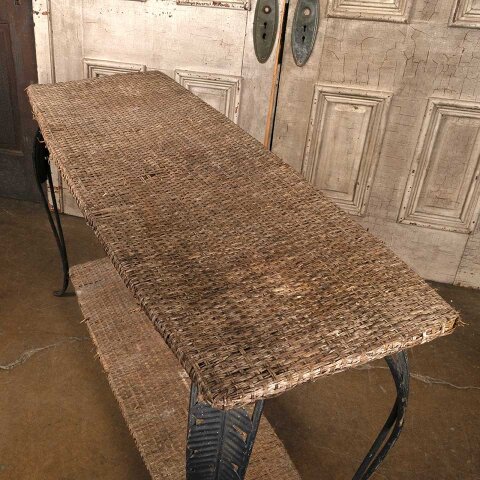 #55814 Metal & Wicker Console Table image 4