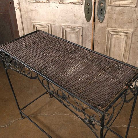 #55815 Metal & Wicker Console Table image 5