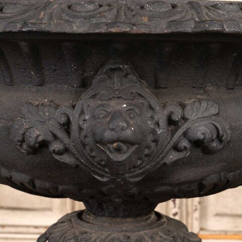 #55817 18" Antique Cast Iron Garden Planter Urn image 3