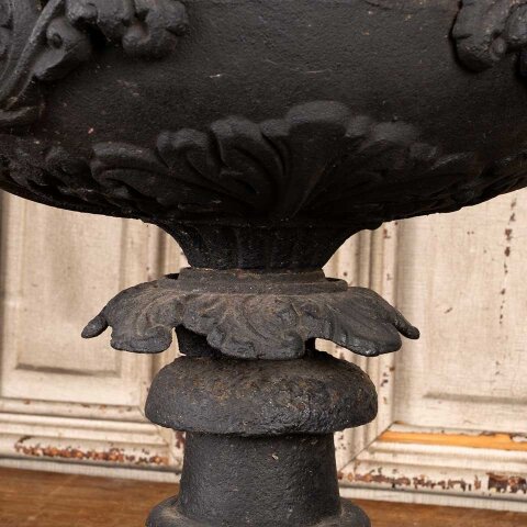 #55817 18" Antique Cast Iron Garden Planter Urn image 6
