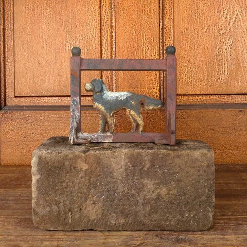 Cast Iron Dog Boot Scraper on Cut Stone